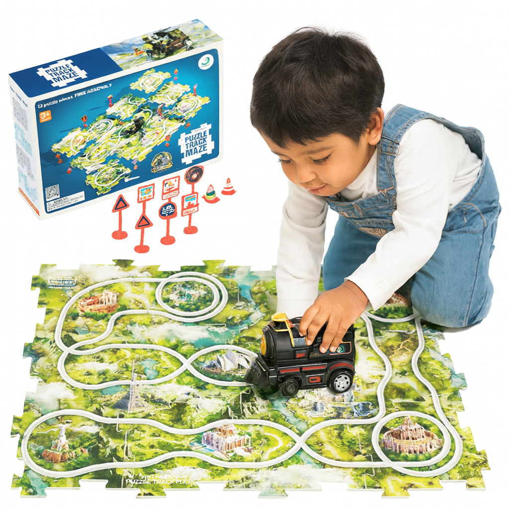 Puzzle track car set