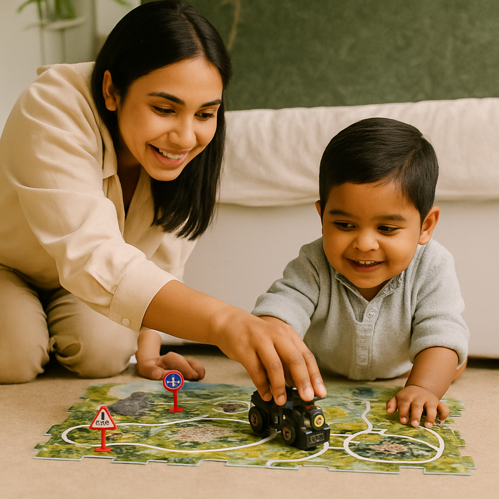 Puzzle track car set