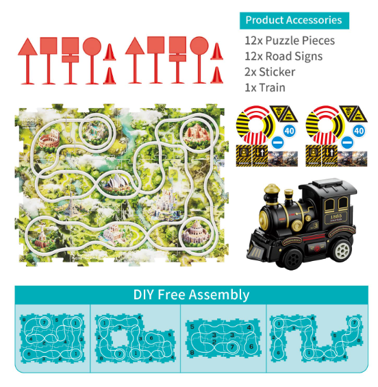 Puzzle track car set