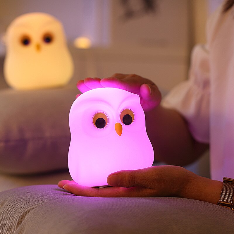 Cute Owl LED Night Lamp with 7 Colour Modes