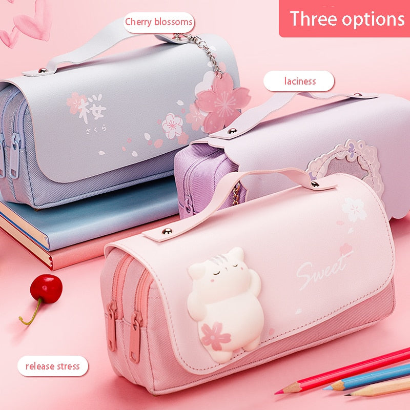 Cute Kawaii Large Capacity Squishy Pencil Case